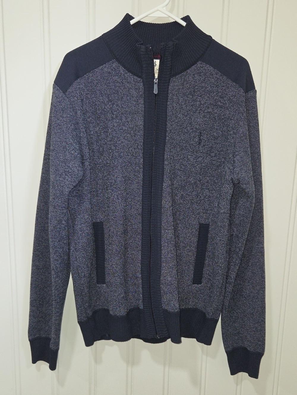 Scott James Knit Sweater Jacket Size Large Navy